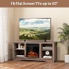 Tangkula 58" TV Stand w/ 18" Electric Fireplace Heater 750W/1500W & Remote for 65" TV - 3 of 4