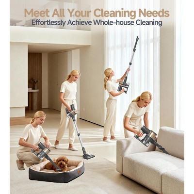 YOMA N17 Cordless Stick Vacuum Cleaner, Upgraded 45Kpa 50Mins, 8-in-1 Lightweight Self-Standing Anti-Tangle for All Hard Floors Carpets Pet Hair