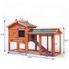 LAOTIES Large Wooden Rabbit Hutch for Indoor And Outdoor Use,Bunny Cage with Waterproof Roof,Removable Tray,Nesting Box And Lockable Doors - 4 of 4