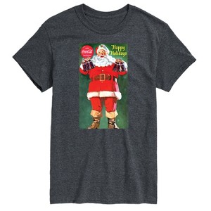 Men's - Coca-Cola - Vintage Santa With Coca Cola Bottles Short Sleeve Graphic T-Shirt - 1 of 4