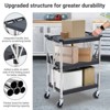 Folding Utility Carts,3-Tier Collapsible Push Cart with 360° Swivel,300LBS Service Tool Wagon for Restaurant,Garage Warehouse,Kitchen Storage - 4 of 4