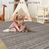 Modern Washable Area Rug Non Shedding Soft Ultra Thin Striped Contemporary Accent Carpet Non Slip Abstract Carpet for Bedroom Living Room - 3 of 4