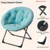 Living Room Saucer Chair, Faux Fur Comfy Folding Chair w/Metal Frame, Soft Plush Folding Lounge Chair, Reading Chair - 4 of 4