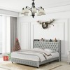 NicBex Full/Queen/King Upholstered Bed Frame with Star Galaxy Projector,Storage Tufted Wingback Headboard with USB Port,Music Speaker,Easy Assembly - 2 of 4