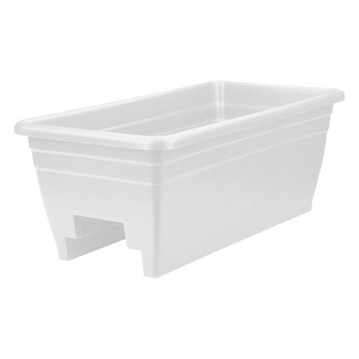 Modern White 24" Heavy-Duty Deck Rail Planter Box, 5-Pack