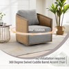 Akoasm 360 Degree Soft Accent Lounge Swivel Barrel ArmChair With Pillow For Living Room, Office & Bedroom-Gray - 3 of 4