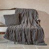 Amelie Home Soft Faux Fur Throw Blanket, Faux Rabbit Fur Striped Throw Blanket - 3 of 4
