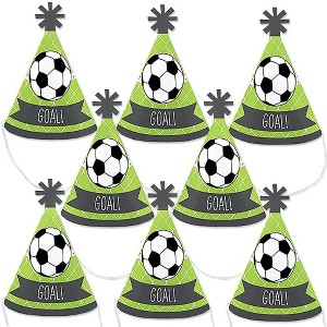Big Dot of Happiness Goaaal - Soccer - Mini Cone Baby Shower or Birthday Party Hats - Small Little Party Hats - Set of 8 - 1 of 4