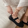 Anna-Kaci Women's Sheer Crew Socks with Flocked Heart Pattern and Reinforced Toe and Heel 2-Pack - 2 of 4