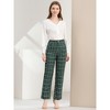 INSPIRE CHIC Women's Plaid Elastic Waist Casual Work Office Long Pants - 3 of 4