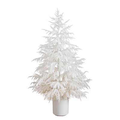 Nearly Natural 5' Artificial Real Touch White Norfolk Island Pine Christmas Tree with Natural Look