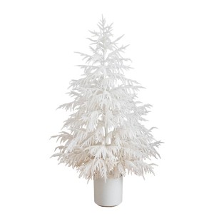 Nearly Natural 5' Artificial Real Touch White Norfolk Island Pine Christmas Tree with Natural Look - 1 of 4