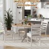 5-Piece Counter Height Dining Round Extendable Table Set With 4 Chairs Thick Tabletop Rustic Farmhouse Round Table For Dining Room - 3 of 4