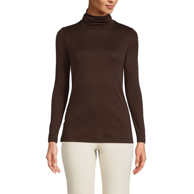 Lands' End Women's Supima Cotton Fitted Long Sleeve Turtleneck