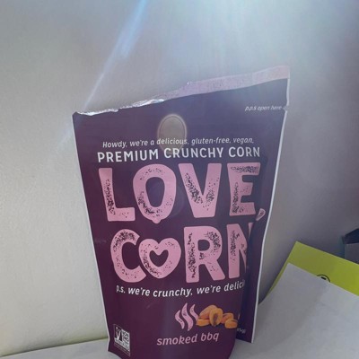 LOVE CORN BBQ 4oz x 1 bag - Delicious Crunchy Corn - Healthy Family Snacks  - Gluten Free, Kosher, NON-GMO - Alternative for Chips, Nuts, Crackers 