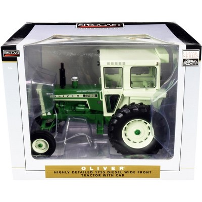 Oliver 1755 Diesel Wide Front Tractor with Cab Dark Green and Light Green "Classic Series" 1/16 Diecast Model by SpecCast