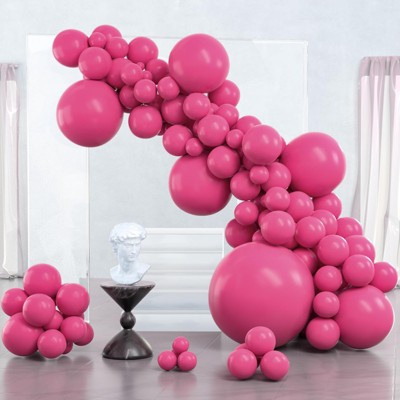 PartyWoo Balloons Hot Pink Magenta Fuchsia Dark 36 18 12 10 5 Inch 100 pcs