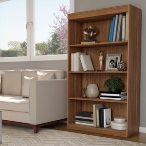 Hastings Home 4-Tier Open Front Bookshelf, Brown - 1 of 4