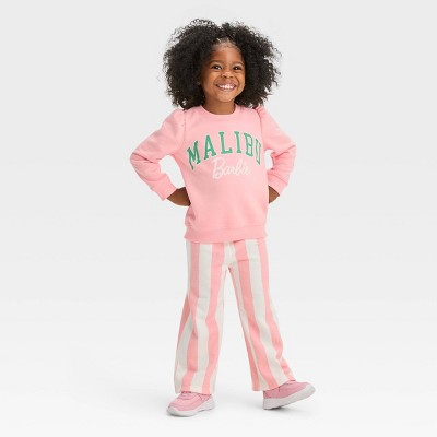 Toddler Girls' Barbie Malibu Top And Bottom Set - Pink : Target