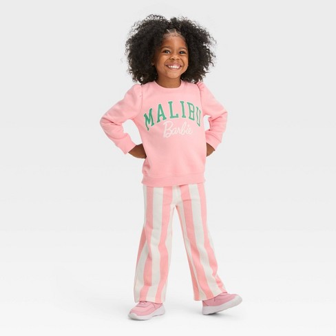 2-piece Hoodie and Leggings set - Pink/rainbow-striped - Kids