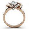 Slickblue Elegant Two-Tone Rose Gold Ring with 6mm CZ and Pave Detail, Perfect for Engagements, size 5-10 - 3 of 4