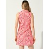 Allegra K Women's Summer Retro Floral Print Sleeveless Loose V Neck A Line Mini Dress - 4 of 4