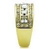 Slickblue Women's Fashion Ring, IP Gold Stainless Steel, 3mm Clear Crystal Center, Pave Accent, Size 5-10 - 4 of 4