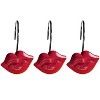 Home Mart Goods 12 Piece Set - Red Lips Shower Curtain Hooks Rings Rustproof - 2 of 3