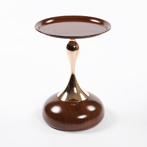 GDFStudio Scott  21.2" H Elegance Mermaid Tail Metal Pedestal End Table - 1 of 4