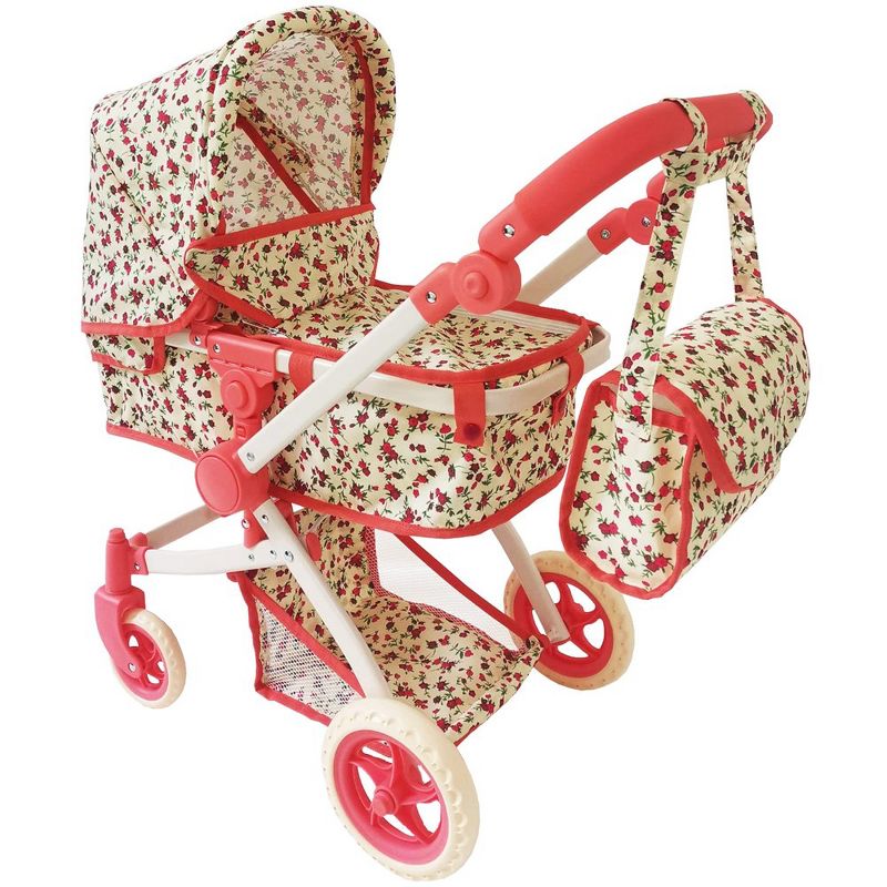 The New York Doll Collection Convertible Combo Baby Doll Stroller Floral, 1 of 8
