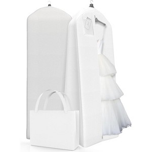 72" Wedding Dress Garment Bag, 20" Gusseted Cover for Puffy Bridal Gowns, Travel & Storage - 1 of 4