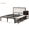 ALEXOUN Metal Platform Bed with Two-Tier Storage Shelves and Wooden Storage Cabinet,Easy Assembly,for Bedrooms, Apartments - 3 of 4