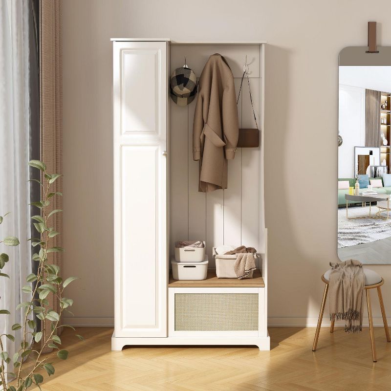 1 Door Closet, White Decorative Storage Cabinets Suitable for Indoor - Maison Boucle, 2 of 10
