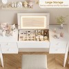 GustoWave Makeup Vanity Desk with Mirror and Lights, 3 in 1 Make Up Vanity Table with Lighted Mirror, 3 Lighting Mode, Flip Top Vanity Set with Stool - 4 of 4