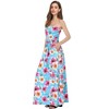 Women Strapless Floral Print Bohemian Boho Maxi Dress Casual Off Shoulder Beach Party Dress with Pockets - 2 of 4