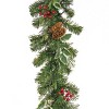 National Tree Company First Traditions Pre-Lit Christmas Evergeen Garland with Pinecones and Berries, Warm White LED Lights, Plug In, 6 ft - image 3 of 4