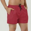 Lars Amadeus Men's Summer Drawstring Waist Solid Color Mesh Lining Swimming Board Shorts - 2 of 4