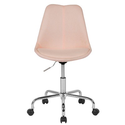 Pink Ergonomic Mid-Back Fabric Swivel Task Chair
