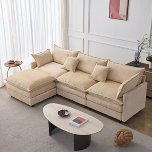 GDFStudio Kingsley Modern 3-Seat Chenille Upholstered L-Shape Modular Sectional Sofa - 1 of 4
