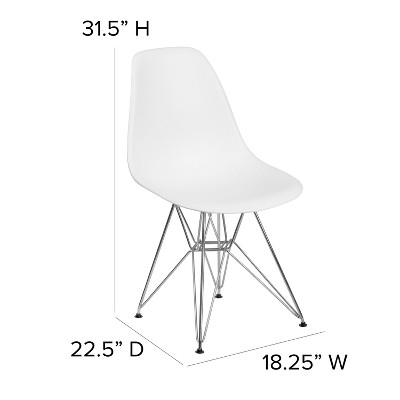 Sleek White Waterfall Seat Chair with Chrome Accent Base