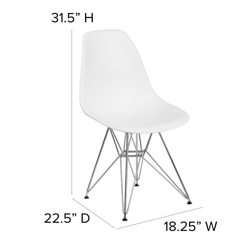 Flash Furniture Elon Series Plastic Chair with Chrome Base, 5 of 12