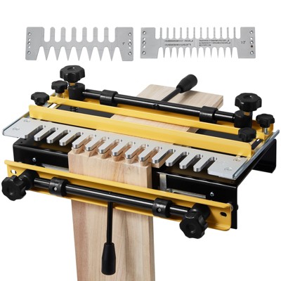 VEVOR Dovetail Jig, 12 in Width, Dove Tailing Router Jigs with 4 Router Bits & 3 Templates, Precise Alignment Dove Tail Jig, Yellow