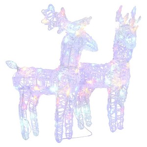 vidaXL Christmas Reindeers Xmas Decoration Light Display with LEDs Acrylic - Multicolor 2 - 1 of 4
