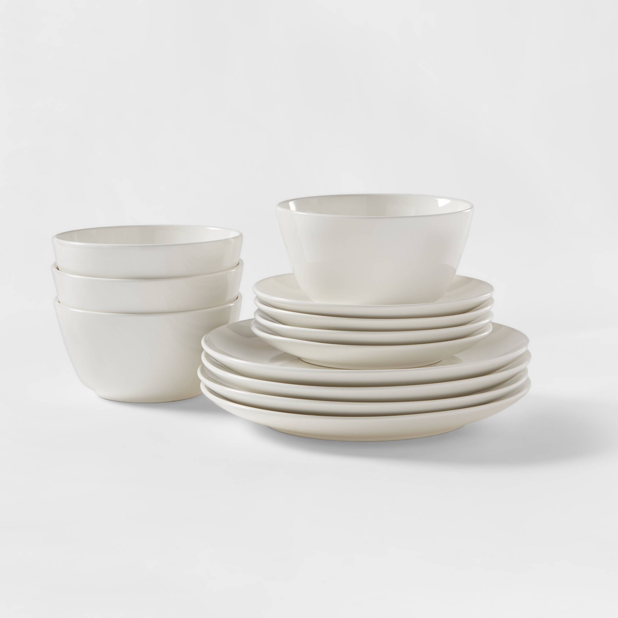 12pc Stoneware Avesta Dinnerware Set White - Threshold™