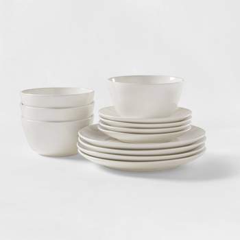 12pc Stoneware Avesta Dinnerware Set White - Project 62™