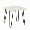 22" Square End Table with Marble Top and Metal Tube Legs for Luxury Living Room - 2 of 4