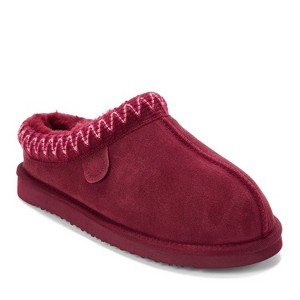 Fireside by Dearfoams Women's Greta Genuine Shearling Clog Slipper with Embroidery - 1 of 4
