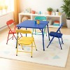 FurnitureR 5-Piece Folding Table and Chairs Set, Square Table and Chairs for Daycare and Classrooms, Small Children's Activity Table and Chairs Set - 4 of 4
