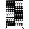 PAGED Decorative Screen Modern Partition Panel, Metal Fence Privacy Screen with Line Pattern for Balcony Garden Room Divider, 76" H×48" W - 4 of 4
