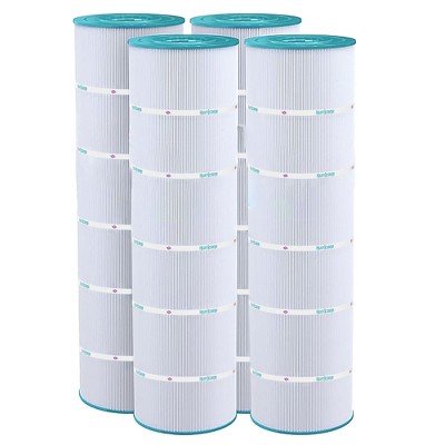 Hurricane 4 Pack HF7488-04 Advanced Pool and Spa Filter Cartridge Replacement for PA106, Unicel C-7488, Filbur FC-1226, White